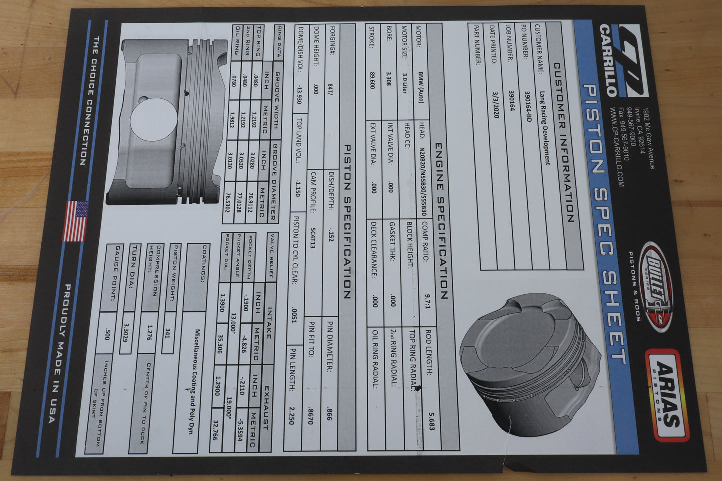 CP Forged Piston Set (BMW S55)