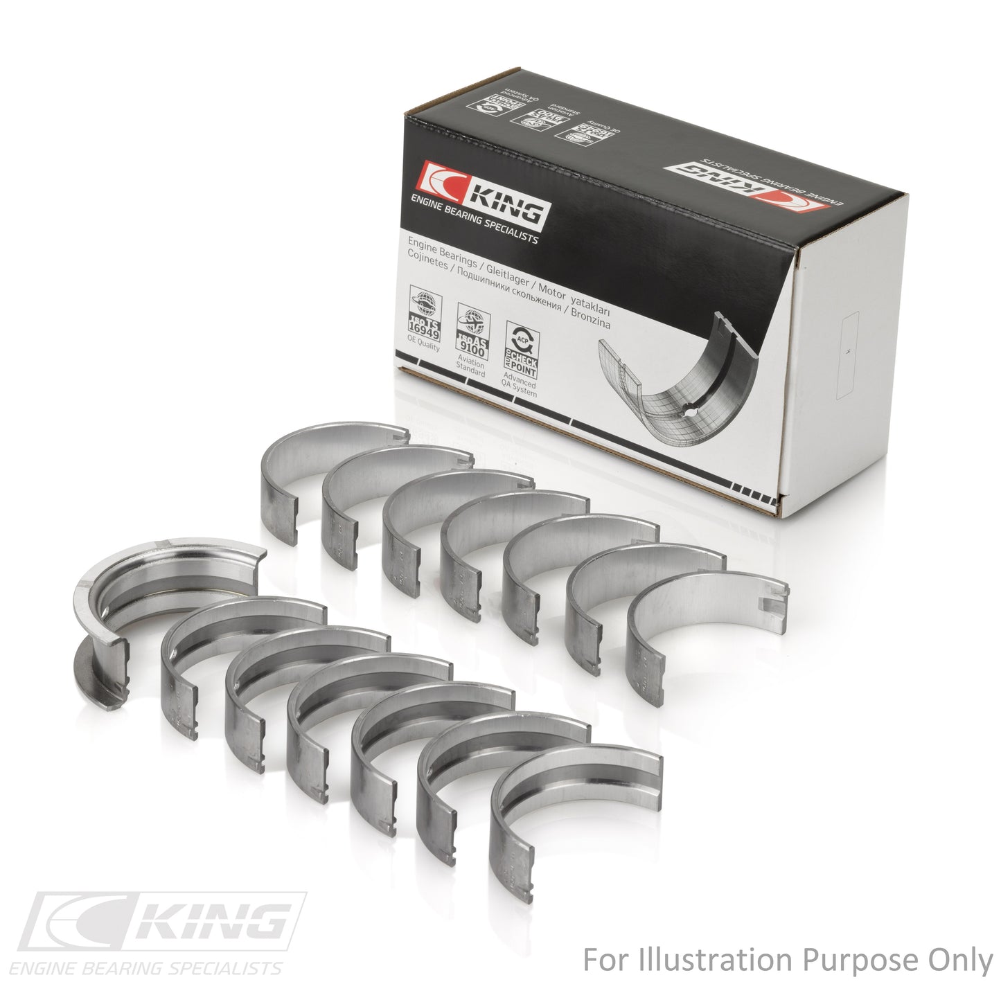 N54 N55 King Main Bearing Set Standard Size
