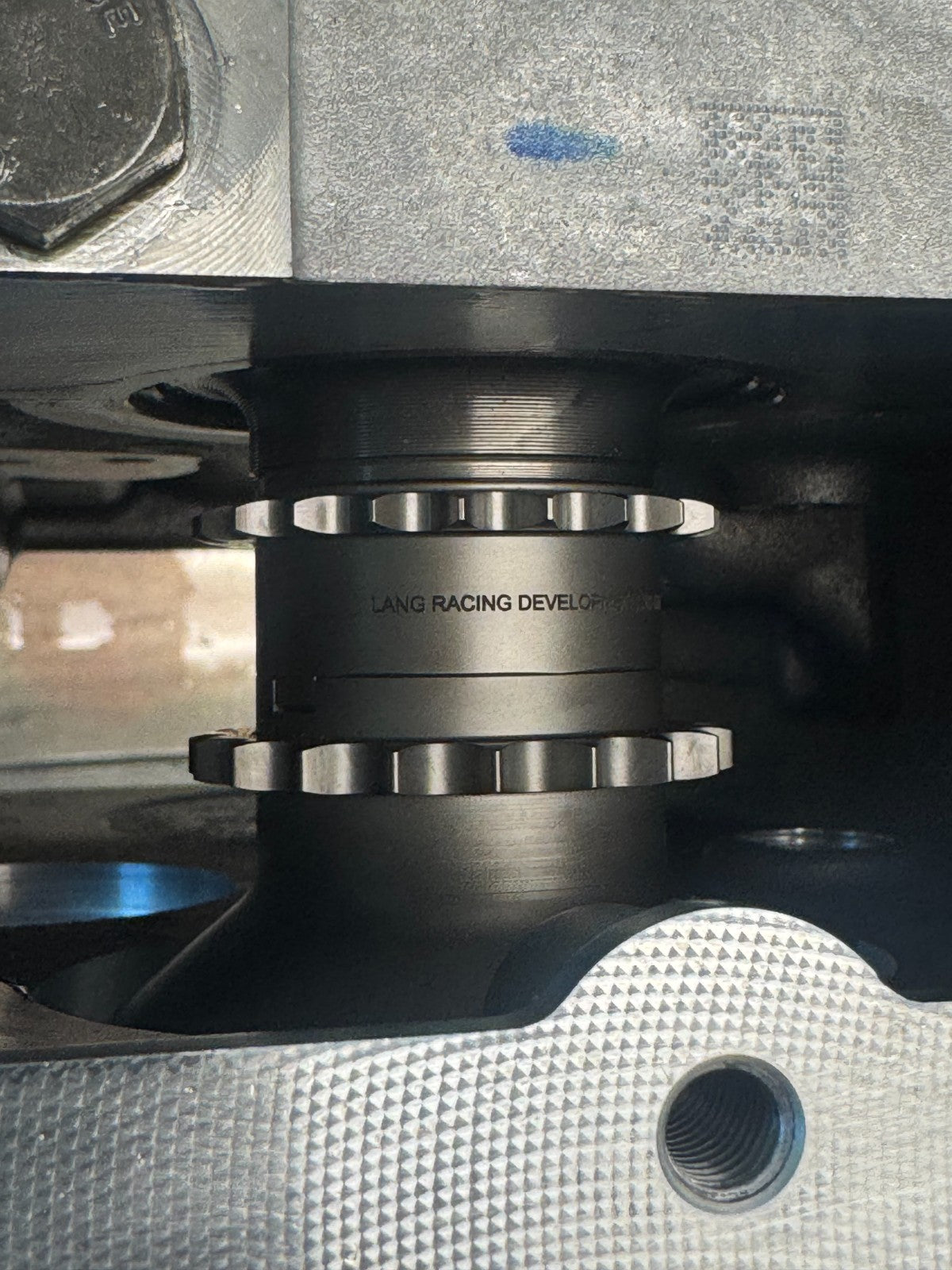 Lang Racing Development crank hub on the crankshaft nose