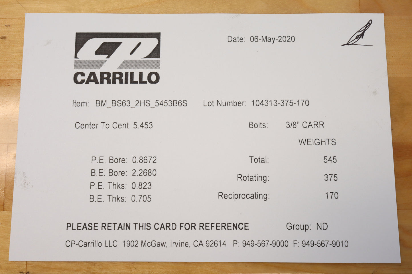 Carrillo S63 Connecting Rod (BMW F10 M5 F13 M6 E70 F85 X5M E71 F86 X6M) Set 8