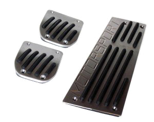 AKG Motorsport Pedal Set - Stainless Steel with Rubber Insert